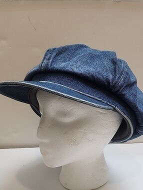Vintage Selena Blue Denim Pageboy Cap